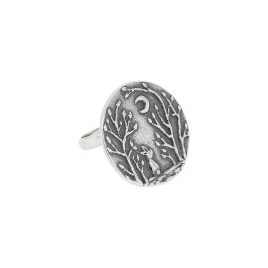 Anillo conejito espejo de luna