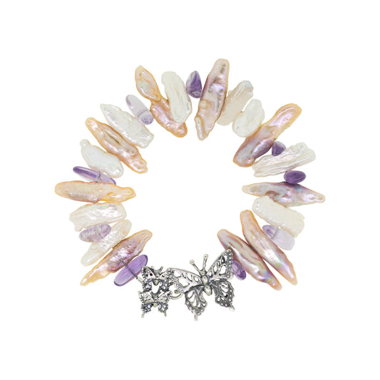 Pulsera mariposas color de rosa