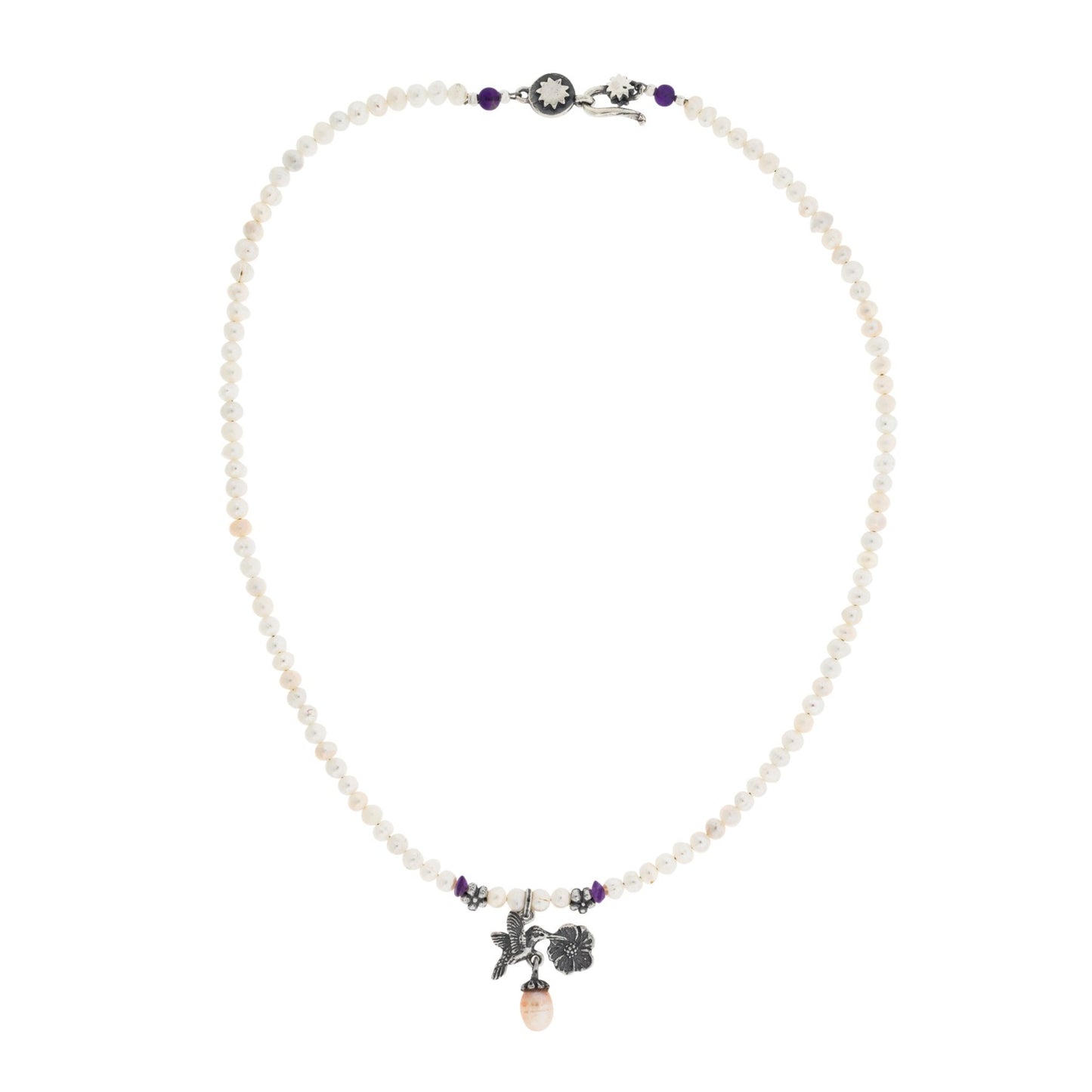 Collar Colibrí con flor