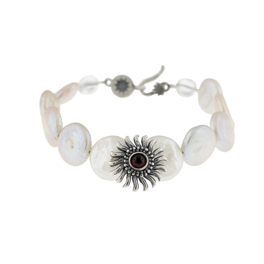 Pulsera flor sol con perla