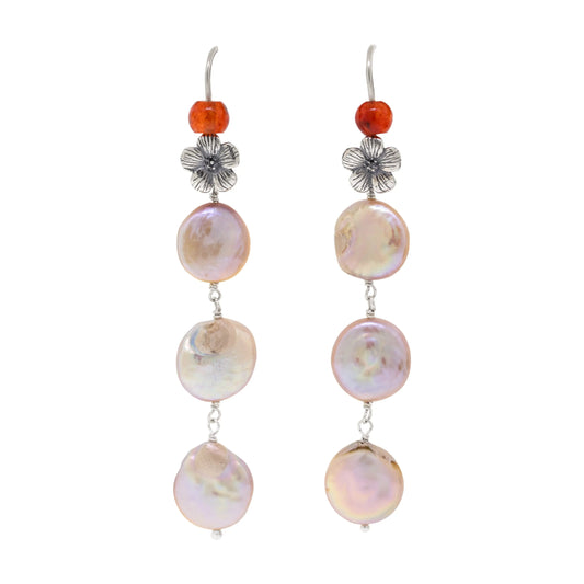 Aretes moneditas de perla