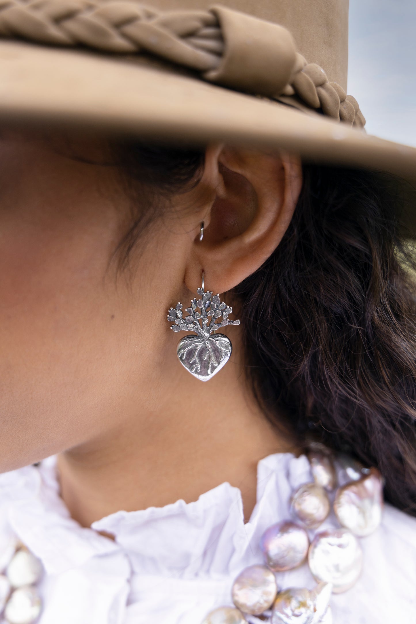 Aretes Corazón de Nopal - Citlali Joyas