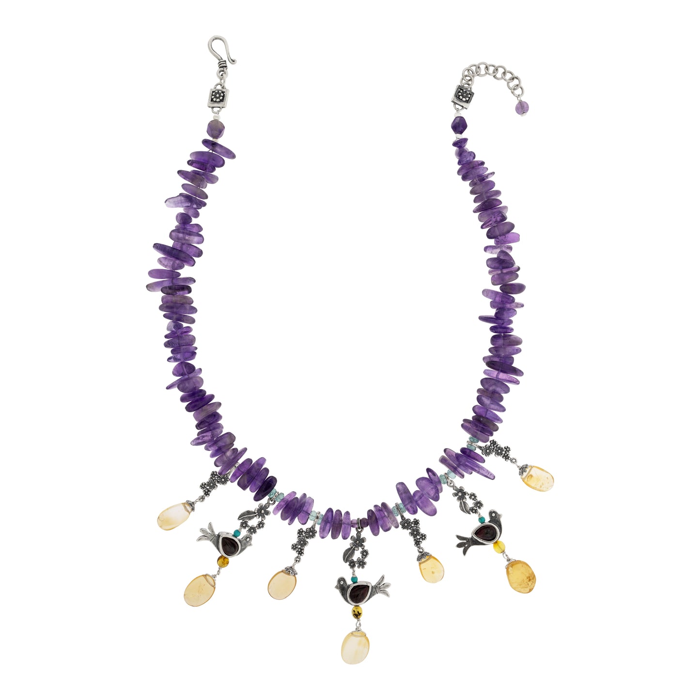 Collar de Palomas románticas y flores