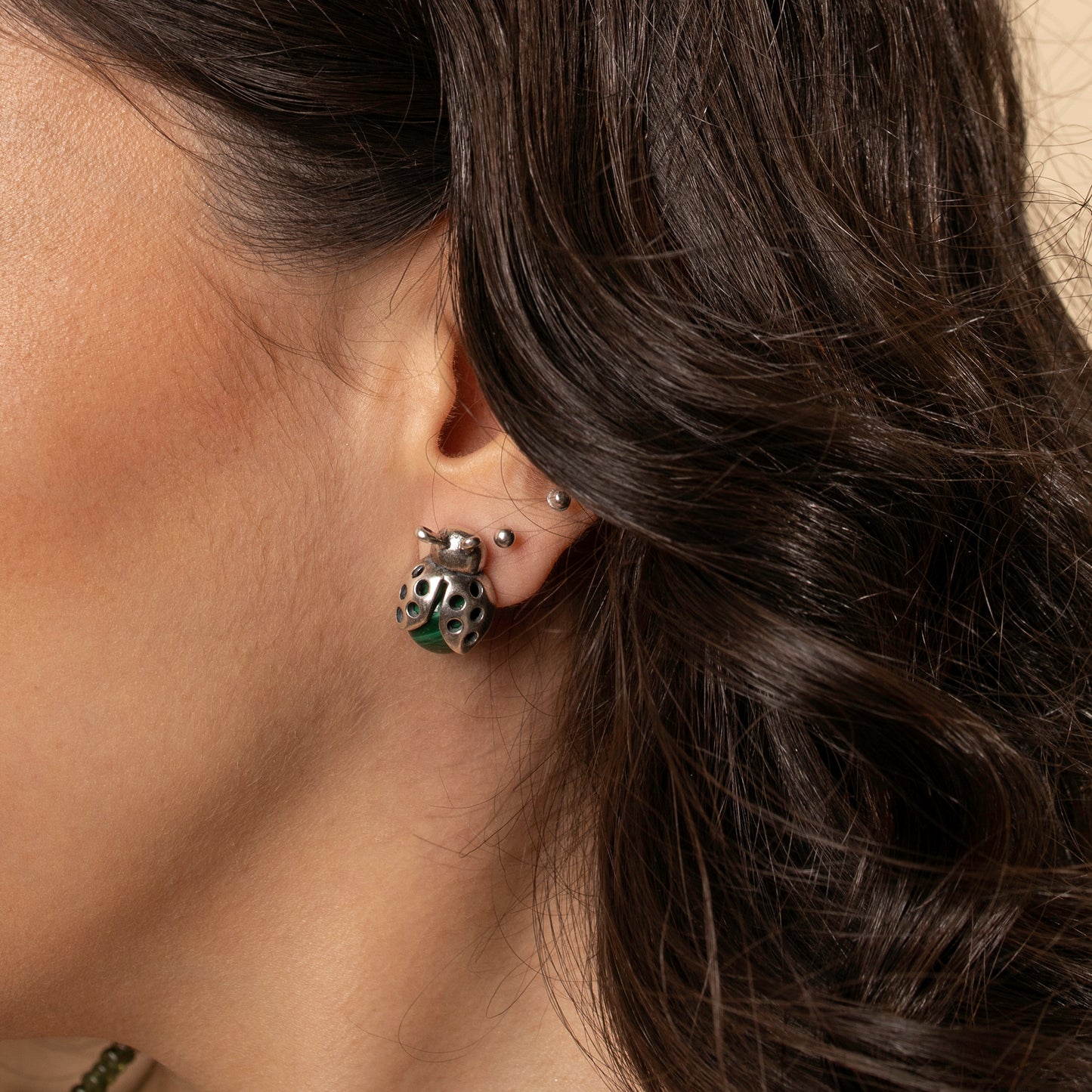 Aretes de Catarina con piedra - Citlali Joyas