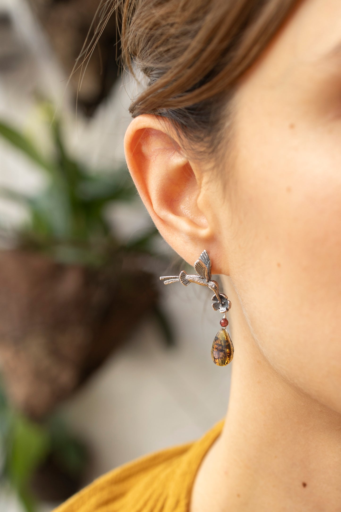 Aretes Colibríes Cola Larga chicos