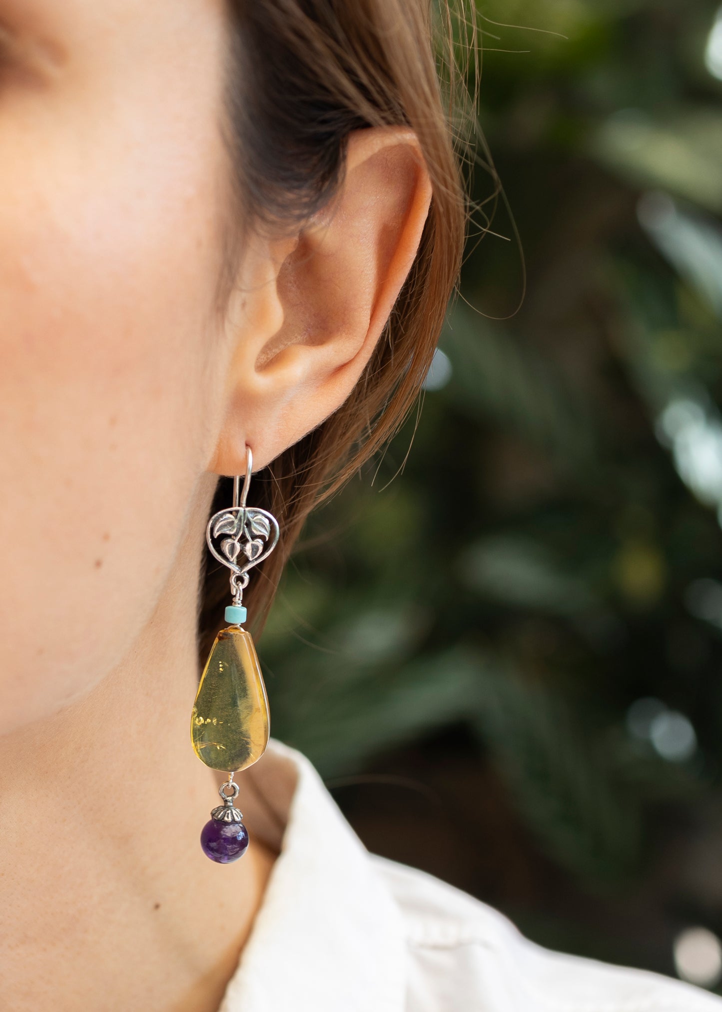 Aretes gotas de miel
