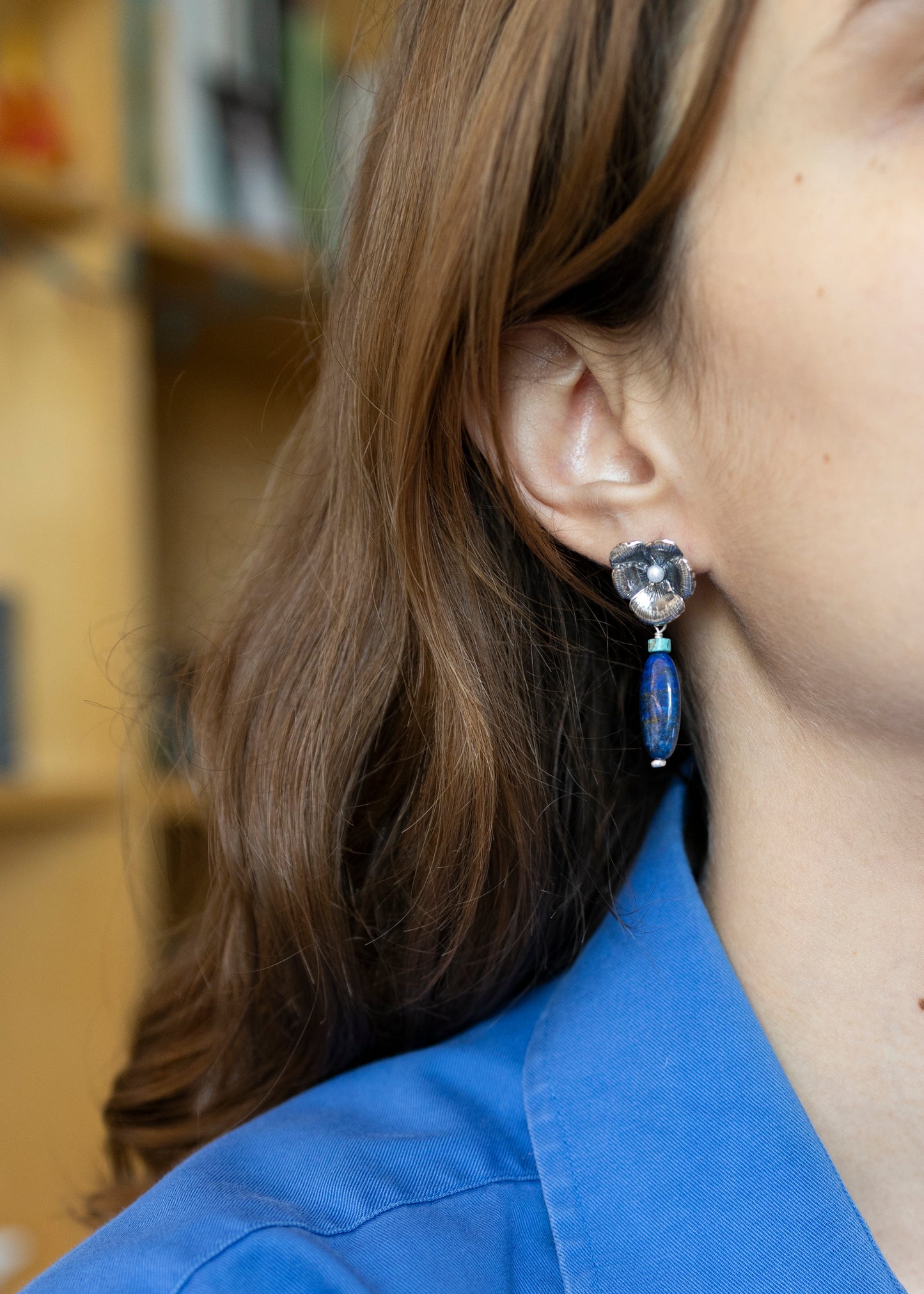 Aretes Flor del Pensamiento chicos