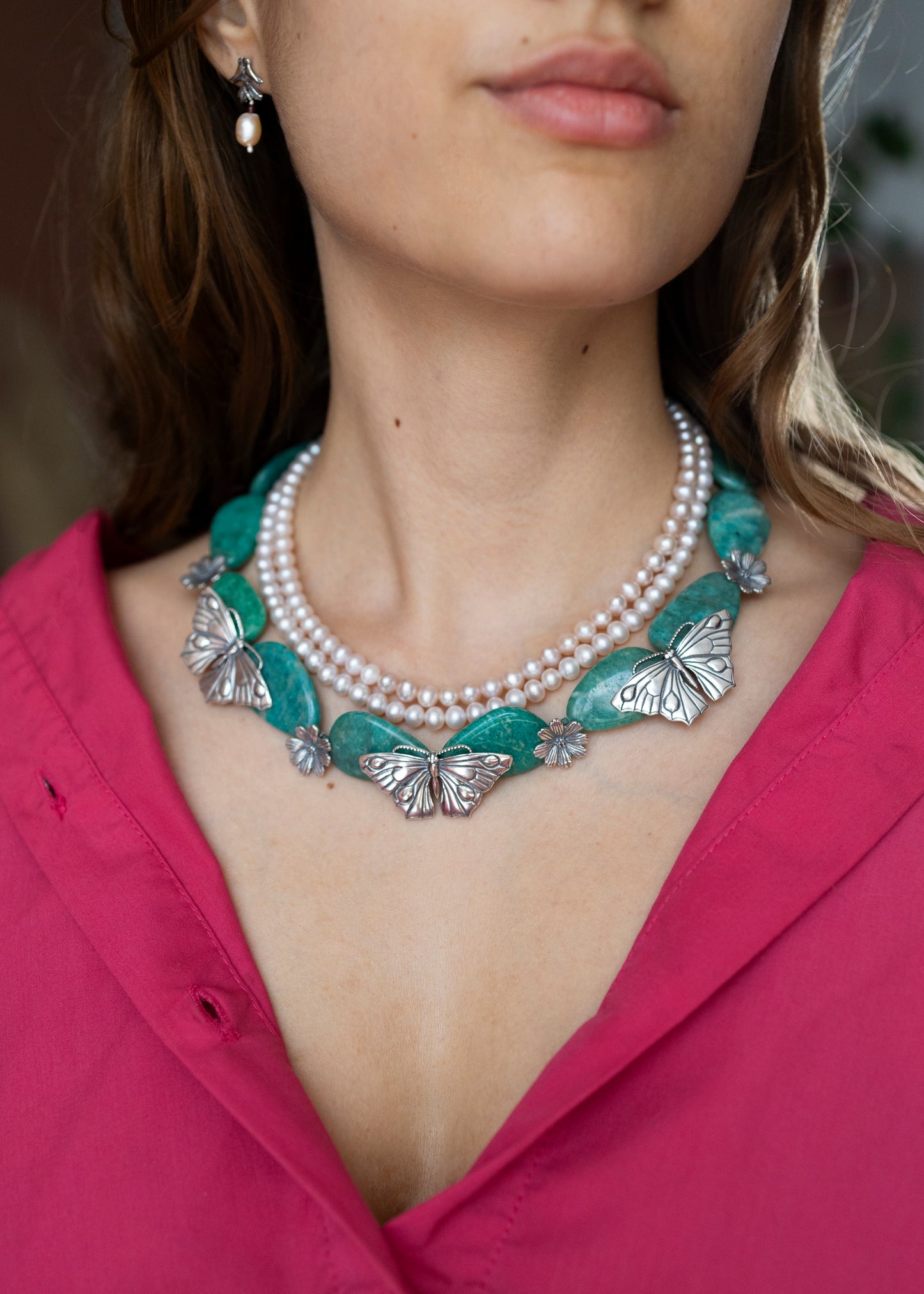 Collar mariposas delicadas