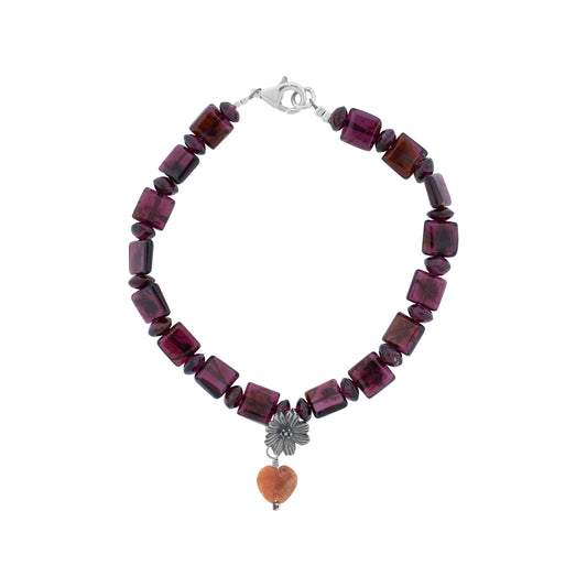 Pulsera de granates con margarita