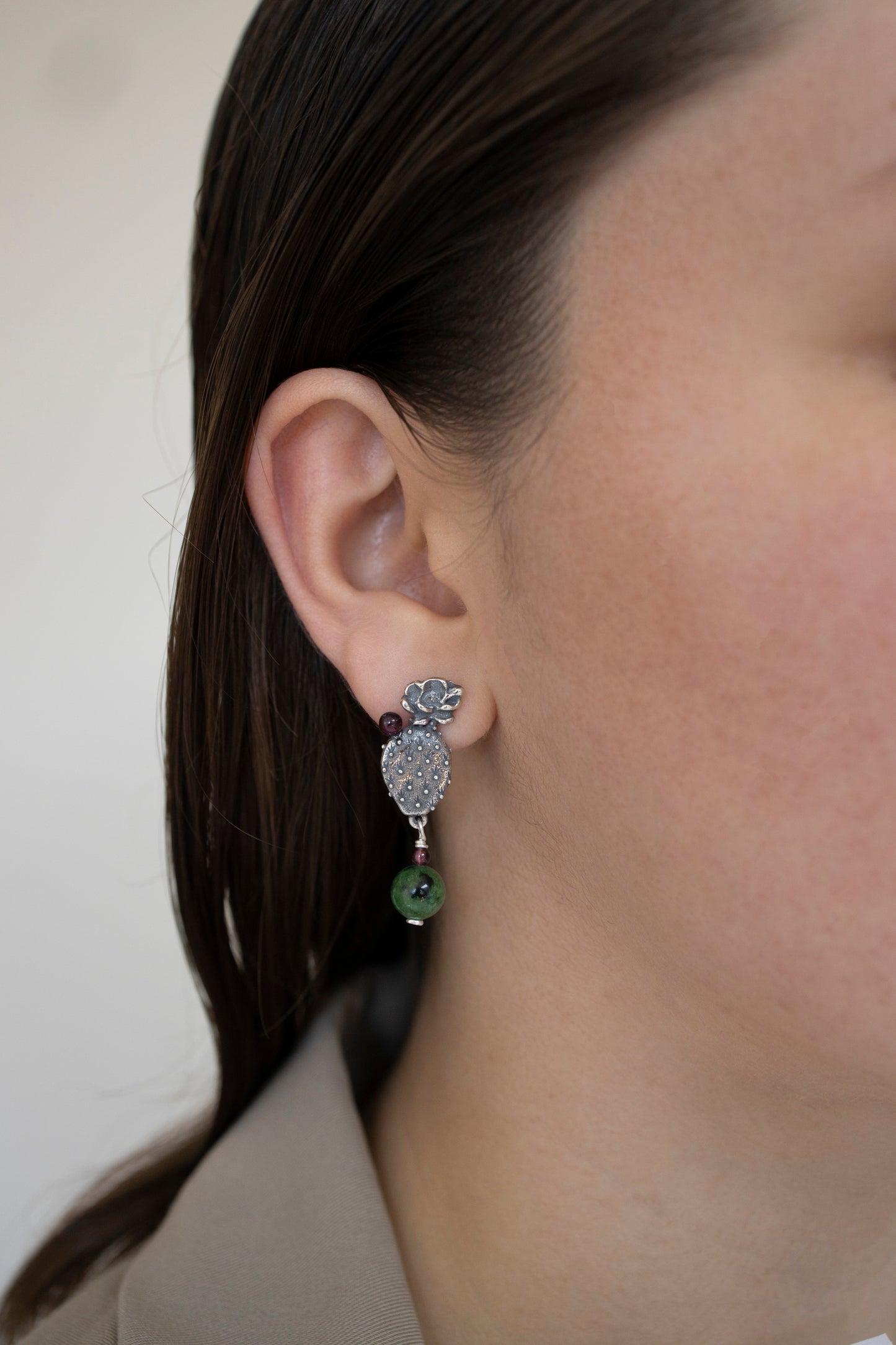 Aretes Flor de Nopal - Citlali Joyas