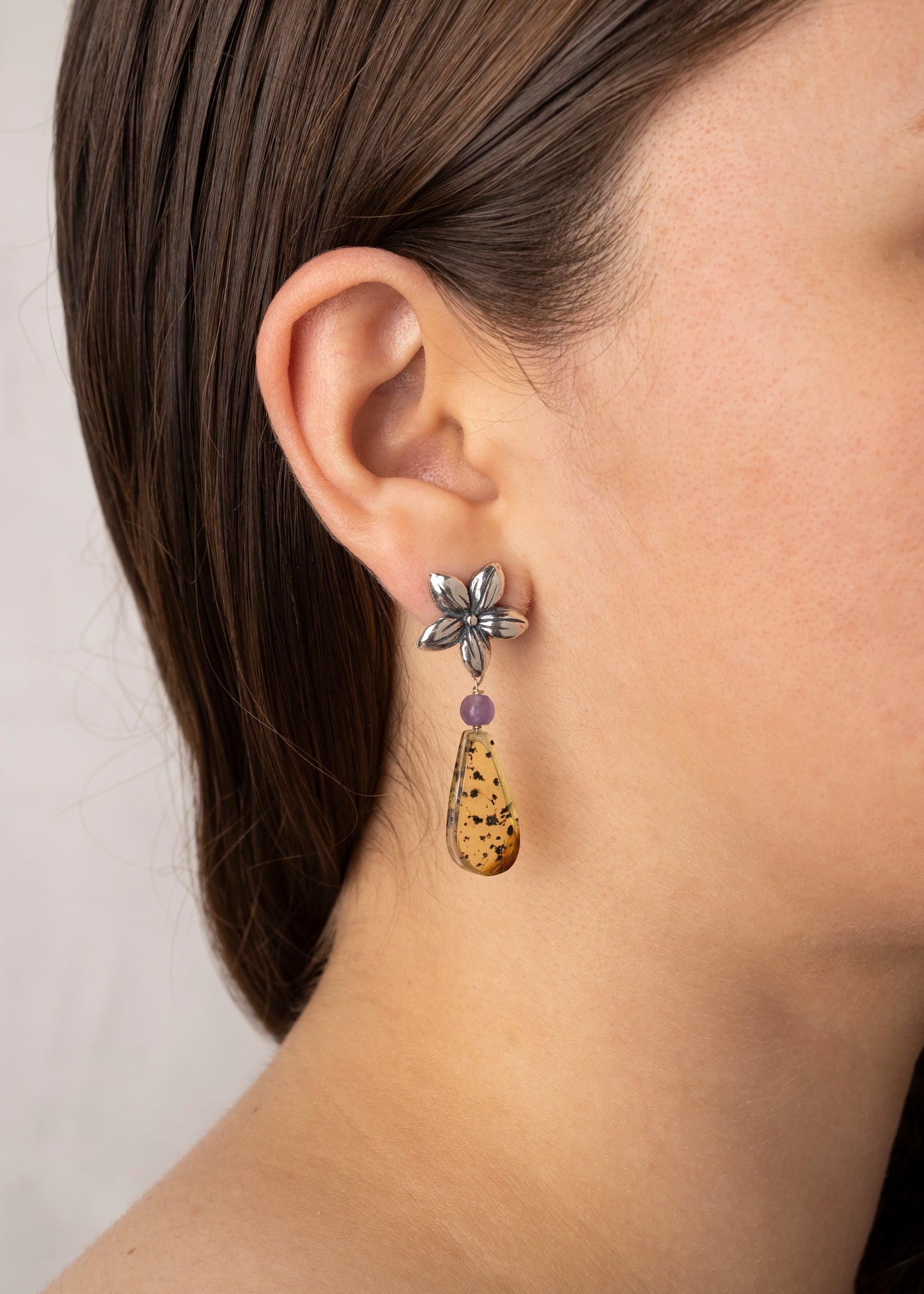 Aretes Jazmín con Ámbar