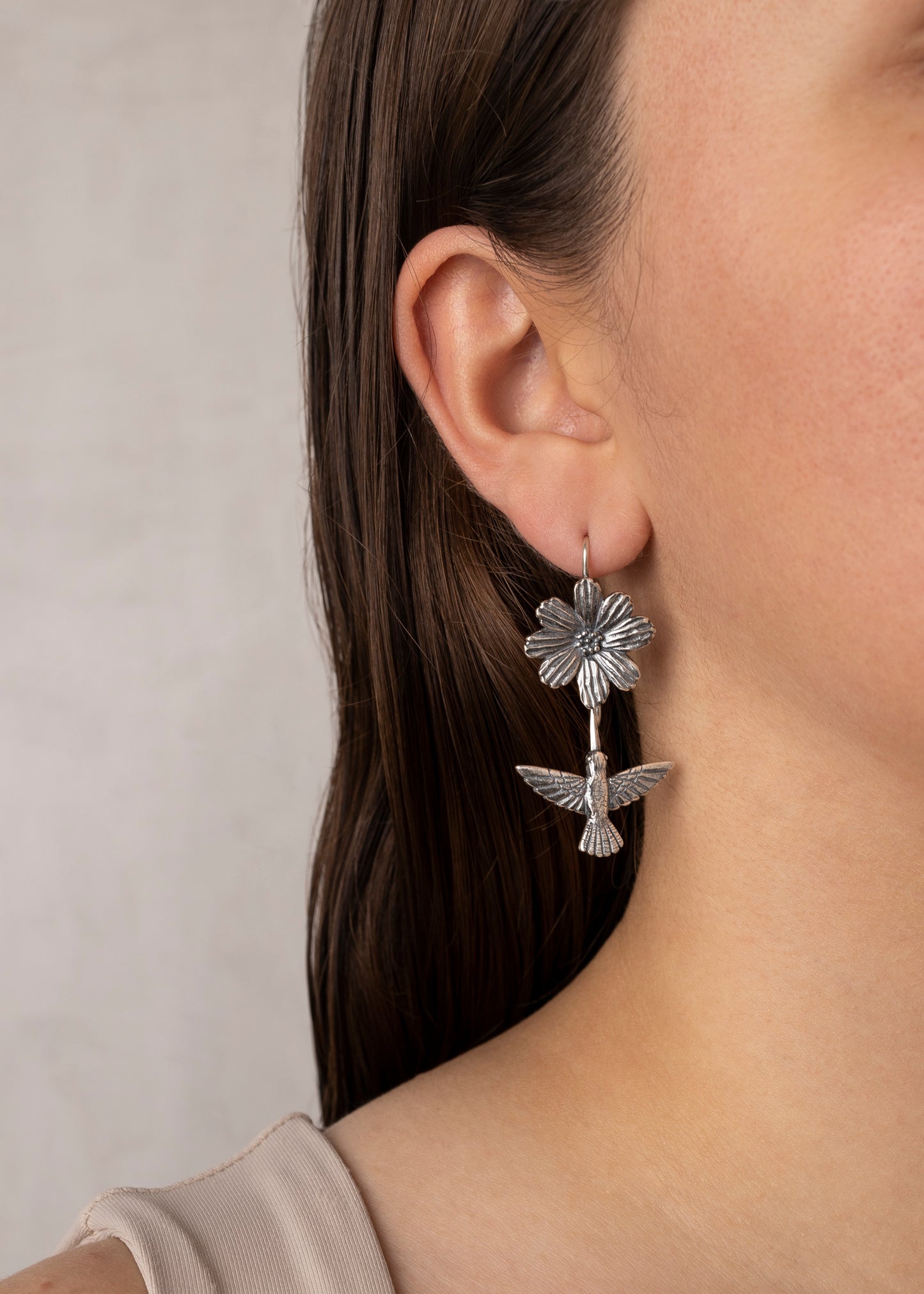 Aretes Colibríes en Vuelo