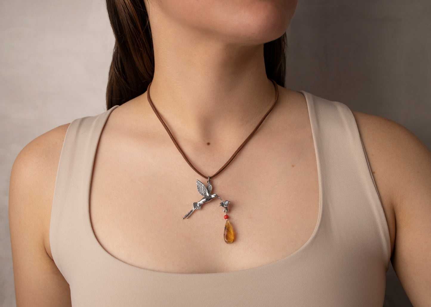 Dije Colibrí con Ámbar