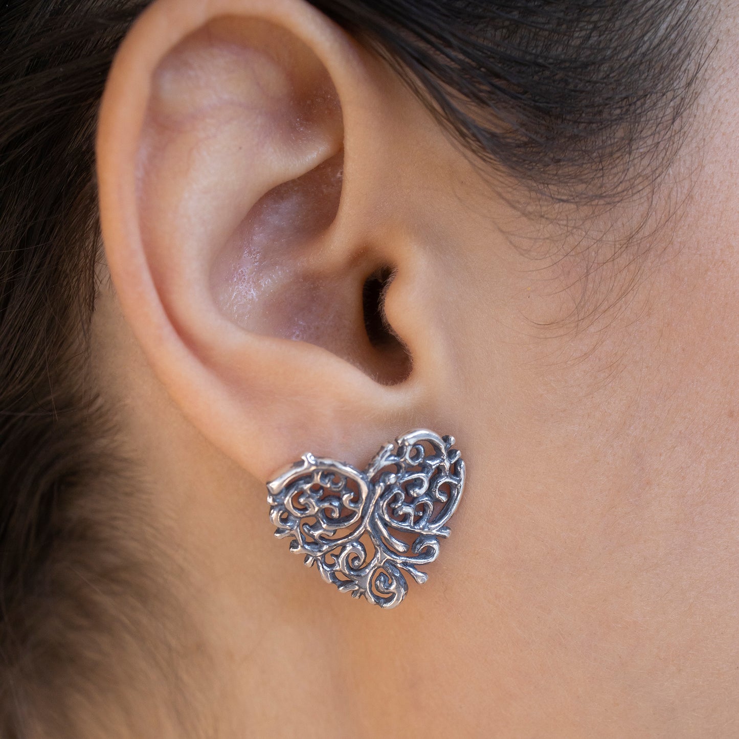 Aretes Corazón de Guías - Citlali Joyas
