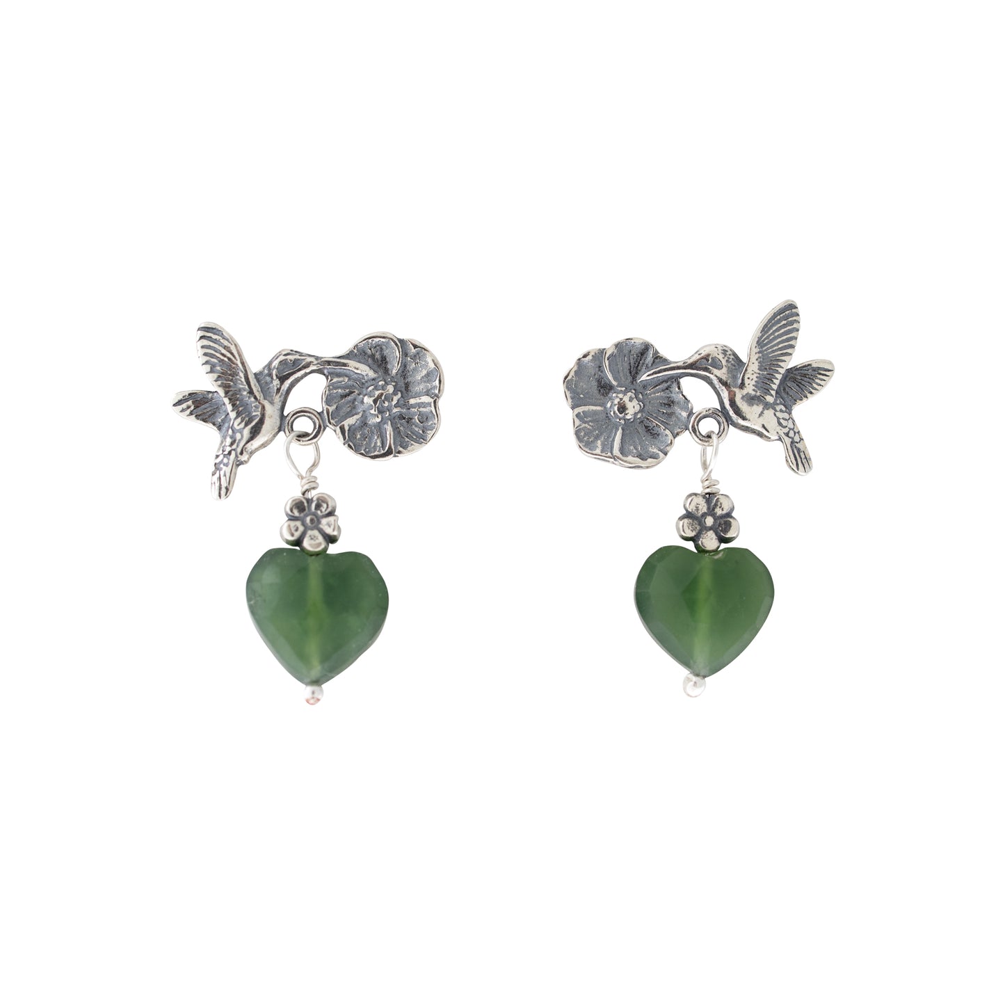 Aretes Colibrí con Flor