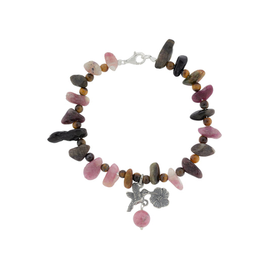 Pulsera Colibrí con Flor