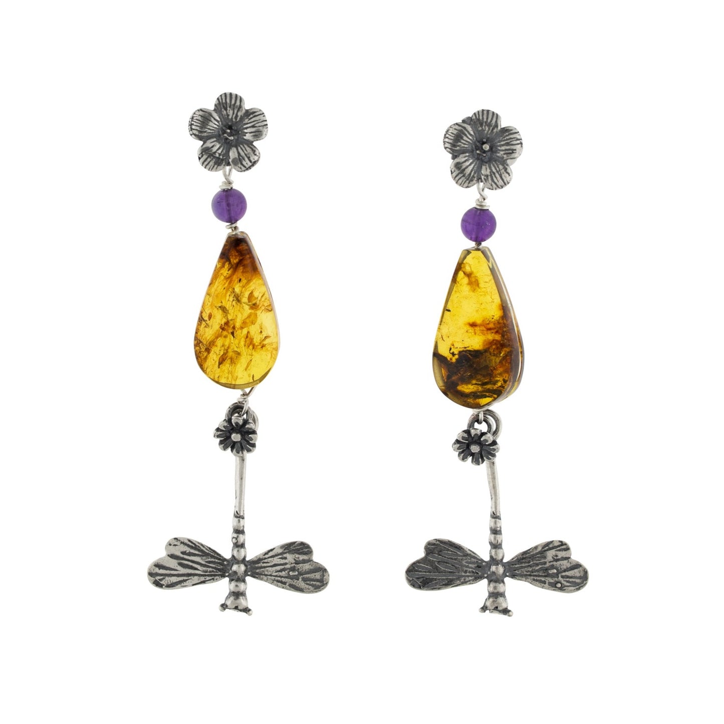Aretes Libélula con Ámbar