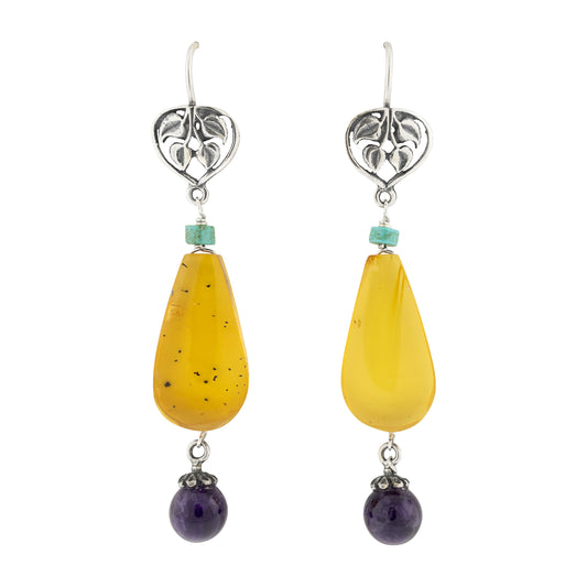 Aretes gotas de miel