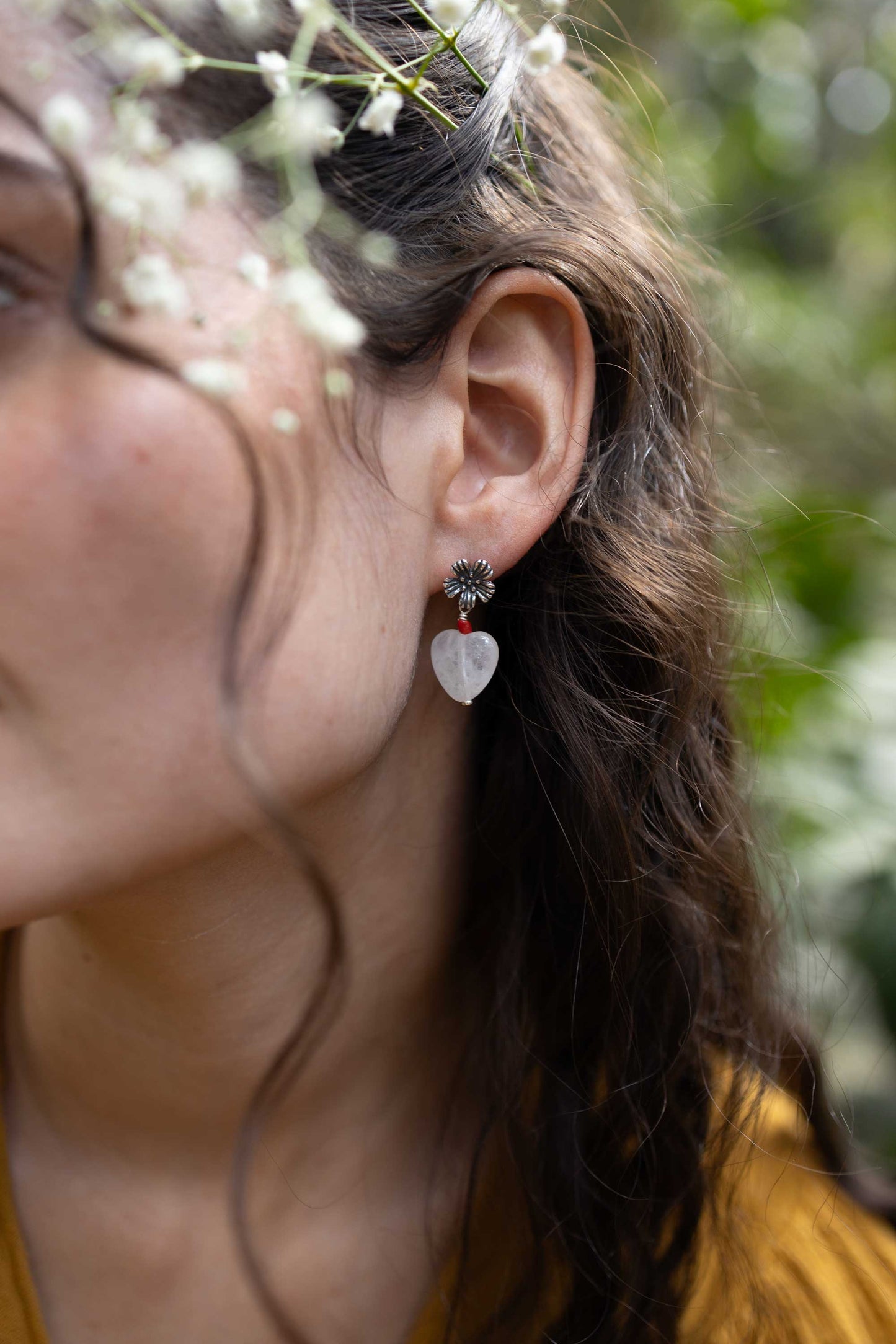 Arete Corazón de Cuarzo