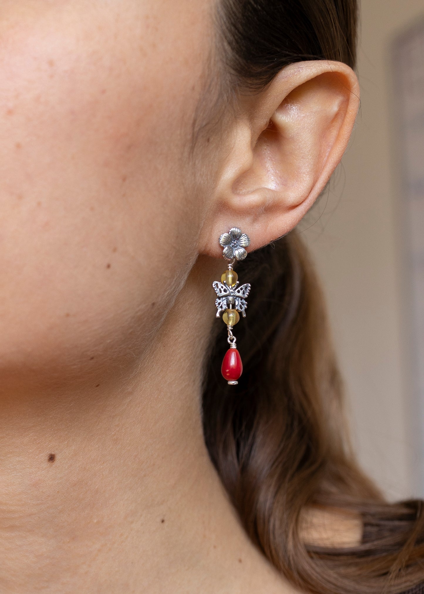 Aretes Mariposita Monarca