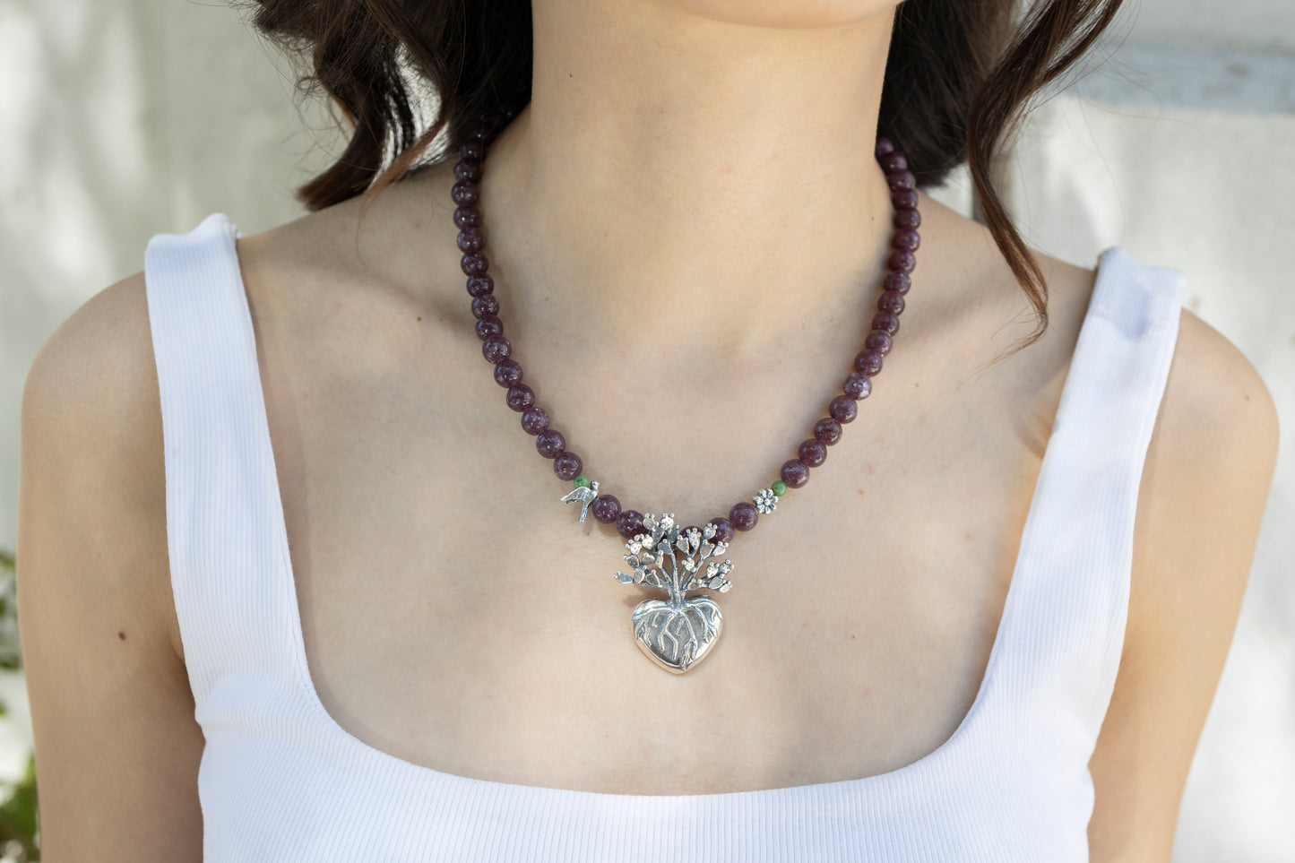 Collar Corazón de Nopal grande