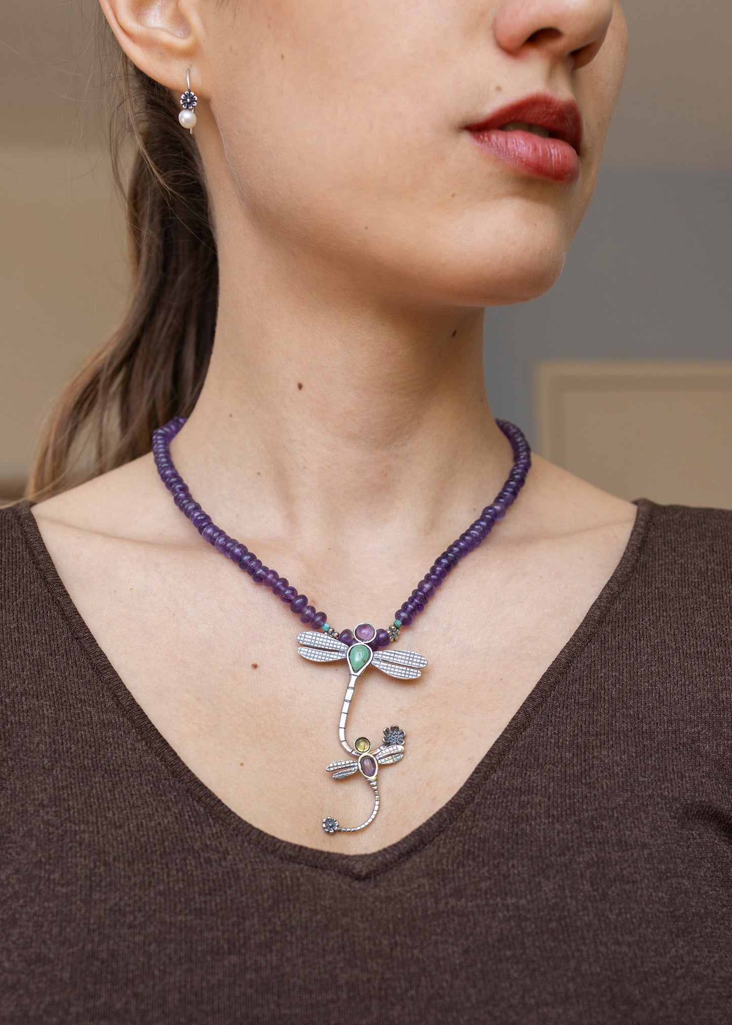 Collar libélulas hermanas