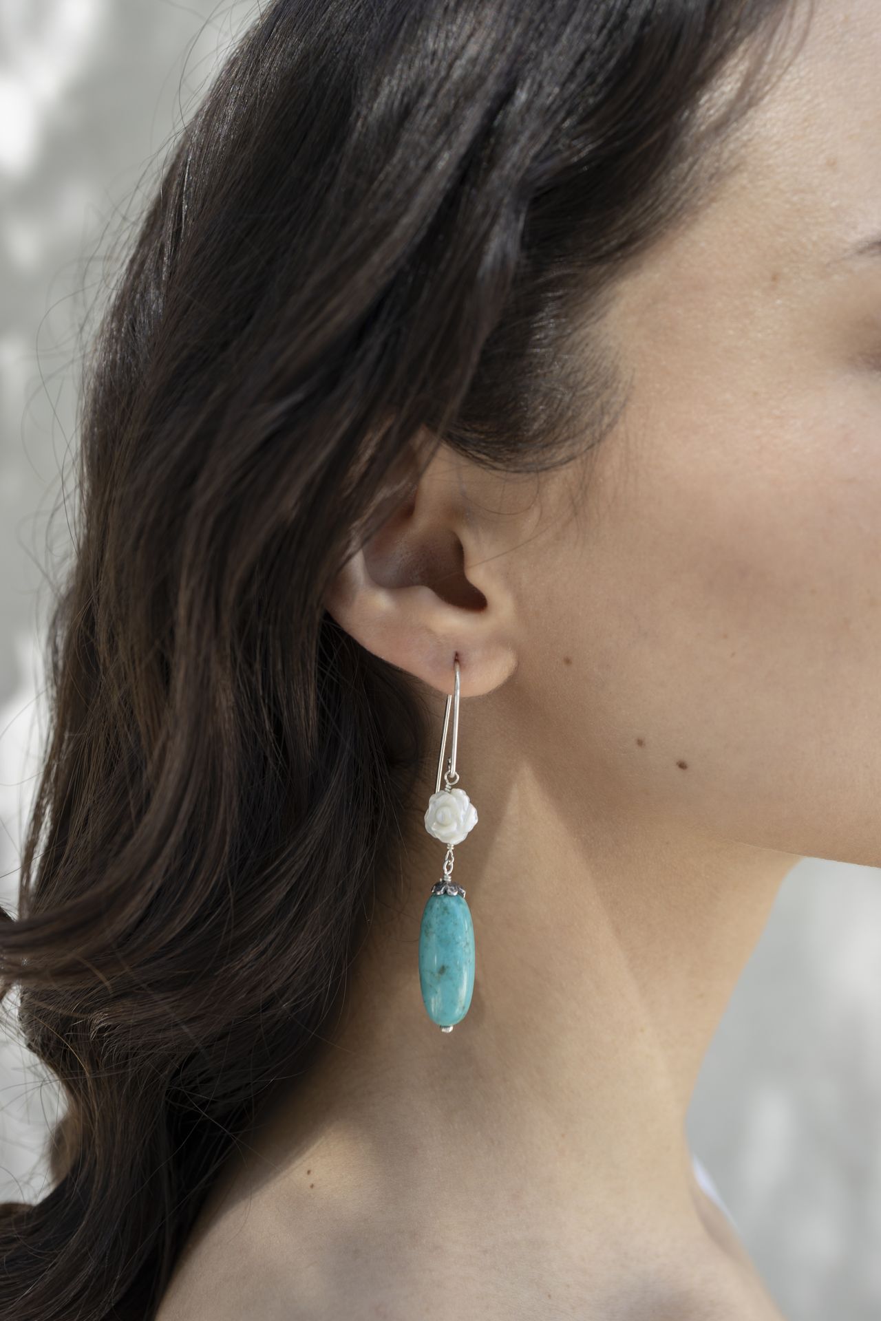 Aretes Florecita blanca