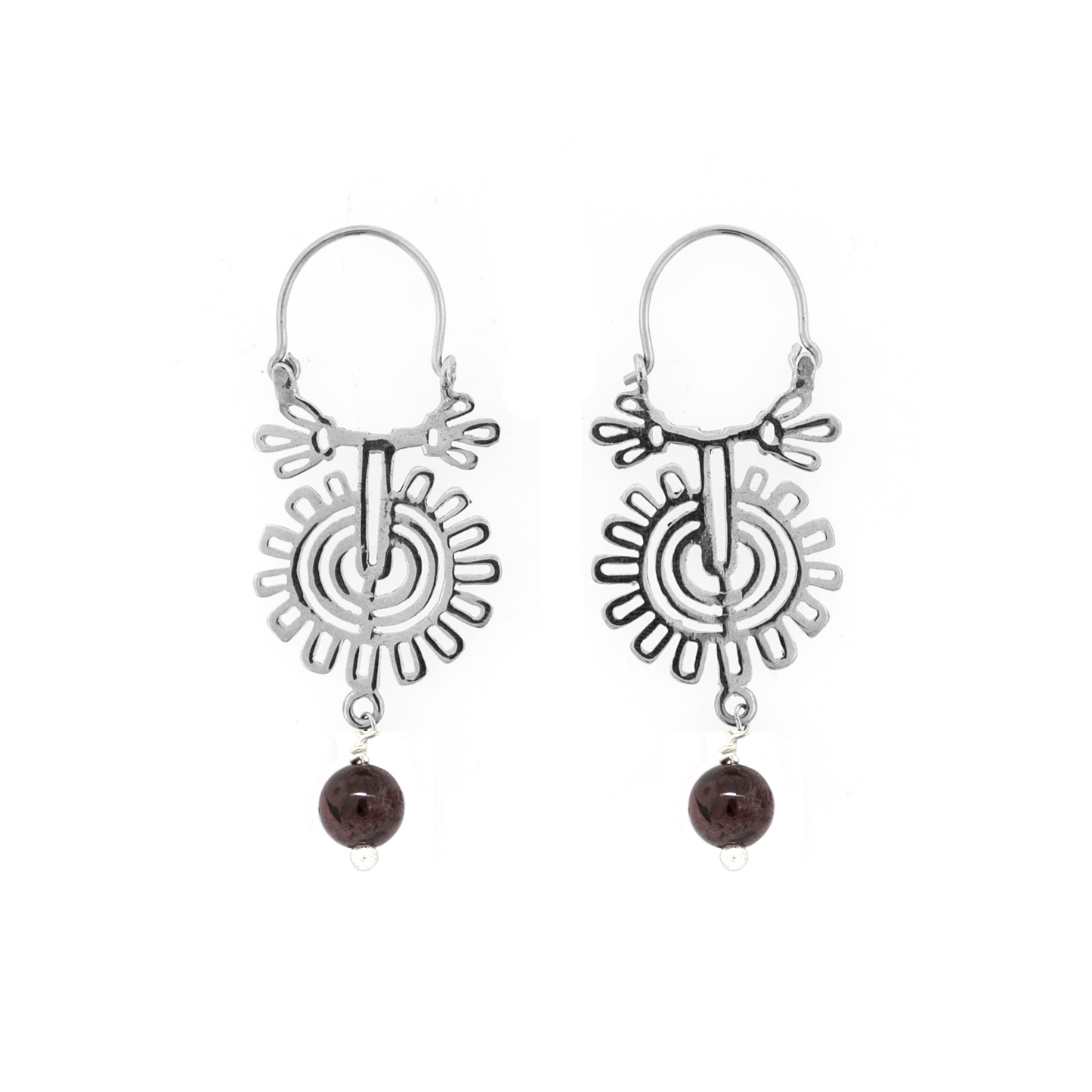 Arracadas Flor Prehispánica - Citlali Joyas