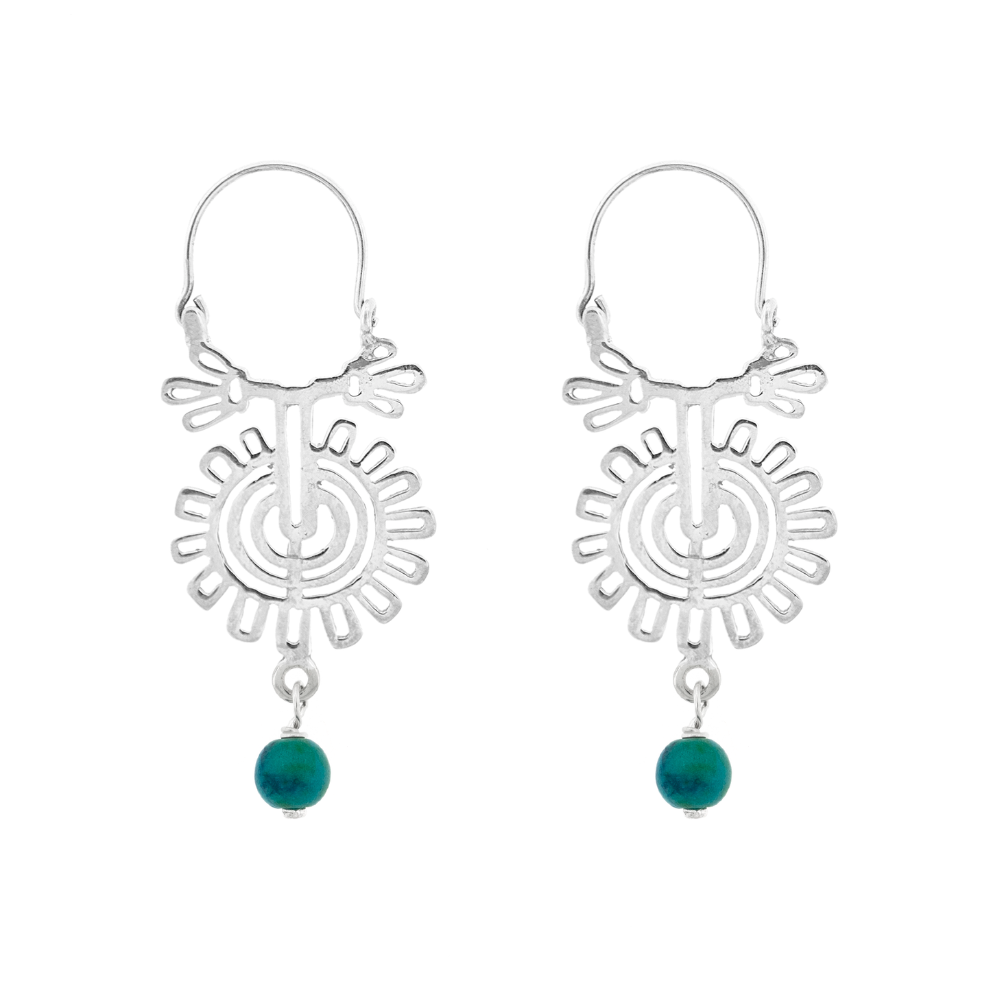 Arracadas Flor Prehispánica - Citlali Joyas