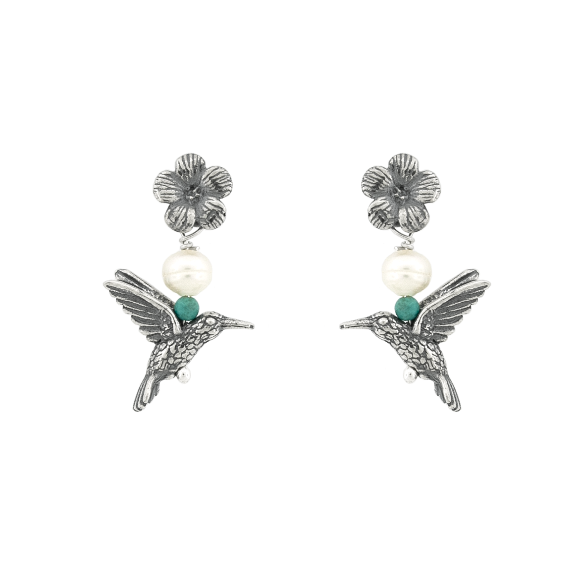 Aretes Colibrí Floreciendo