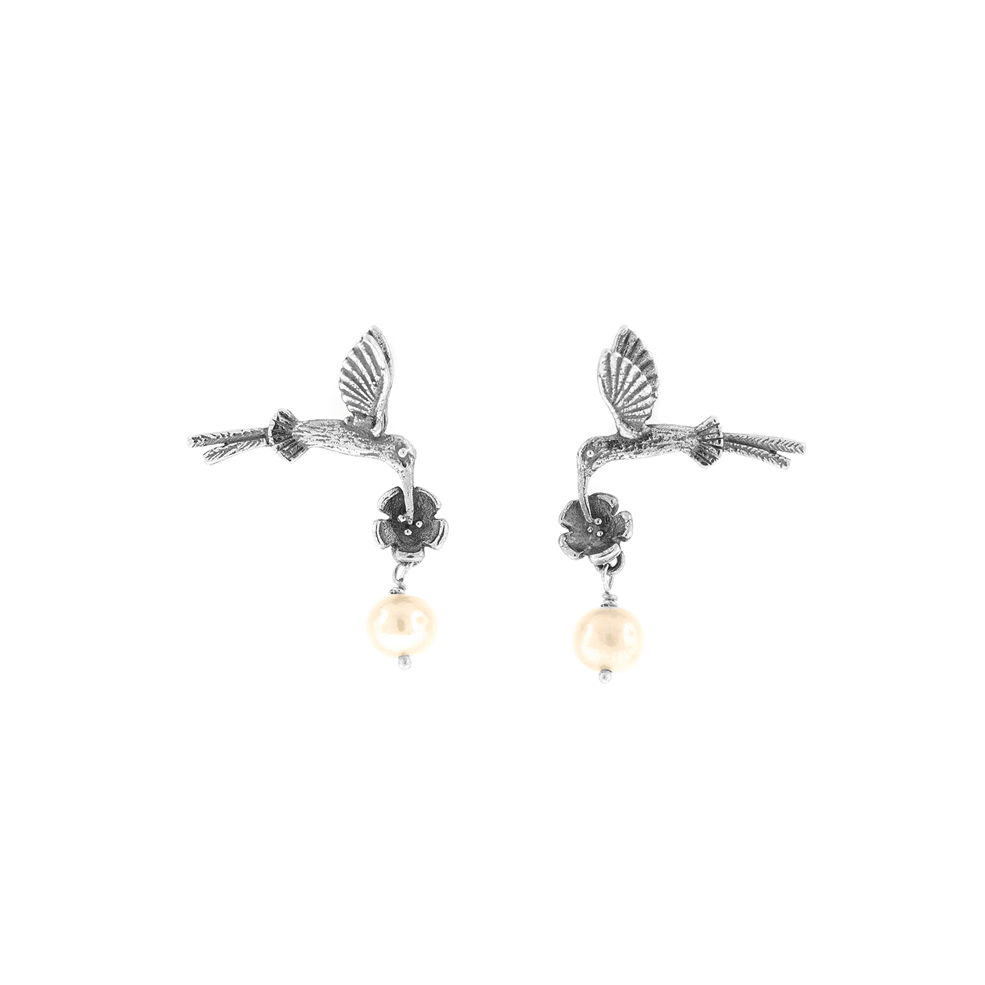 Aretes colibríes colas largas - Citlali Joyas