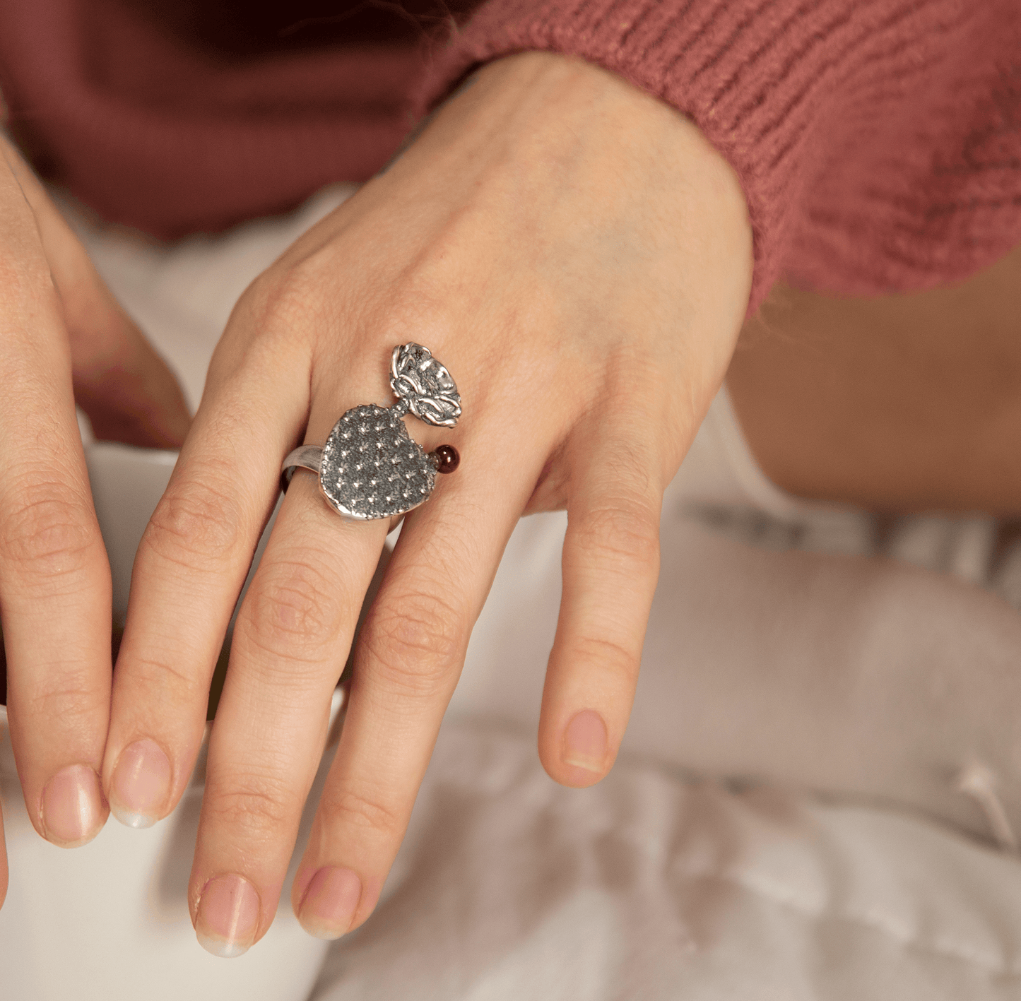 Anillo flor de nopal - Citlali Joyas