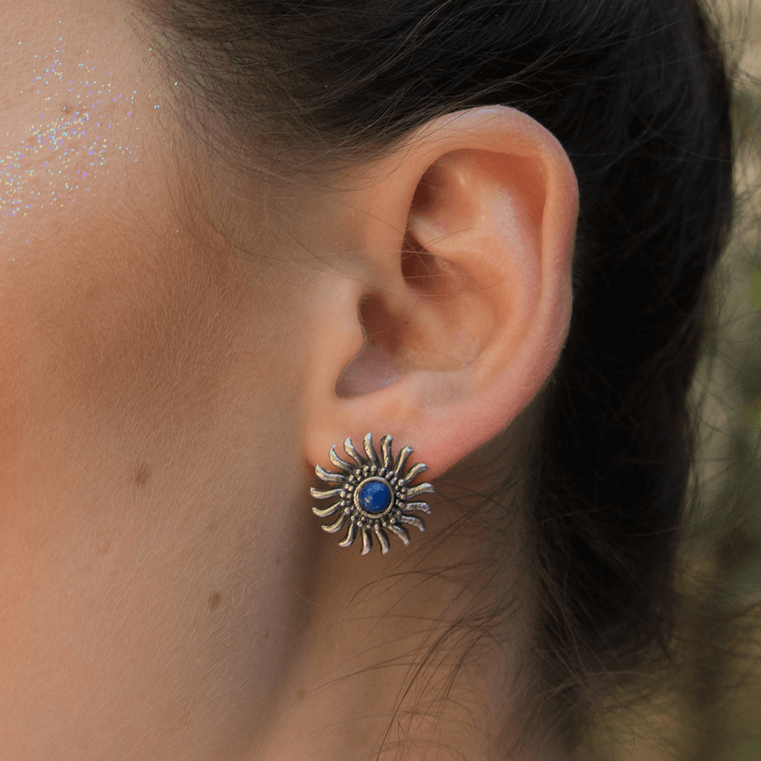 Aretes Flor Sol - Citlali Joyas