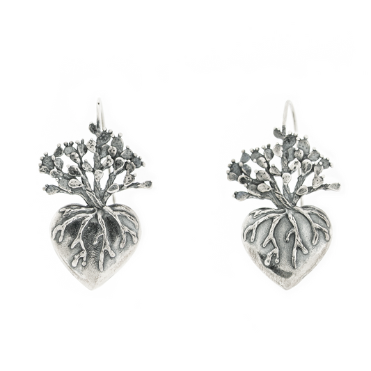 Aretes Corazón de Nopal - Citlali Joyas