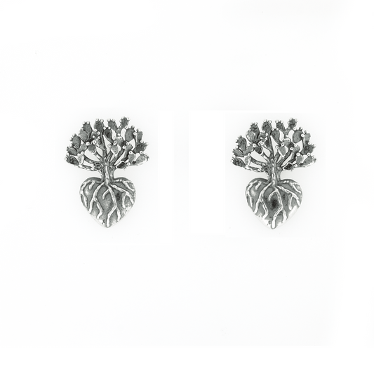 Aretes Corazón de Nopal medianos - Citlali Joyas