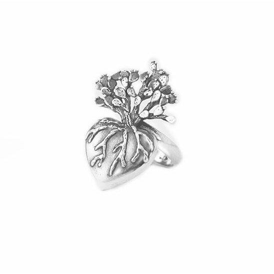 Anillo Corazón de Nopal grande - Citlali Joyas