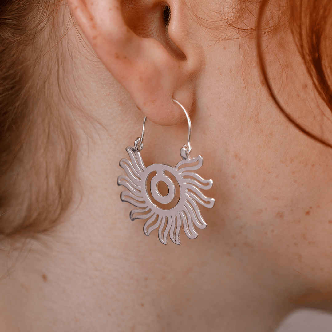 Arracadas Sol Prehispánico - Citlali Joyas