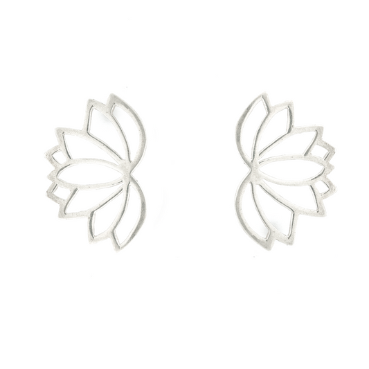 Aretes Flor de Loto medianos - Citlali Joyas