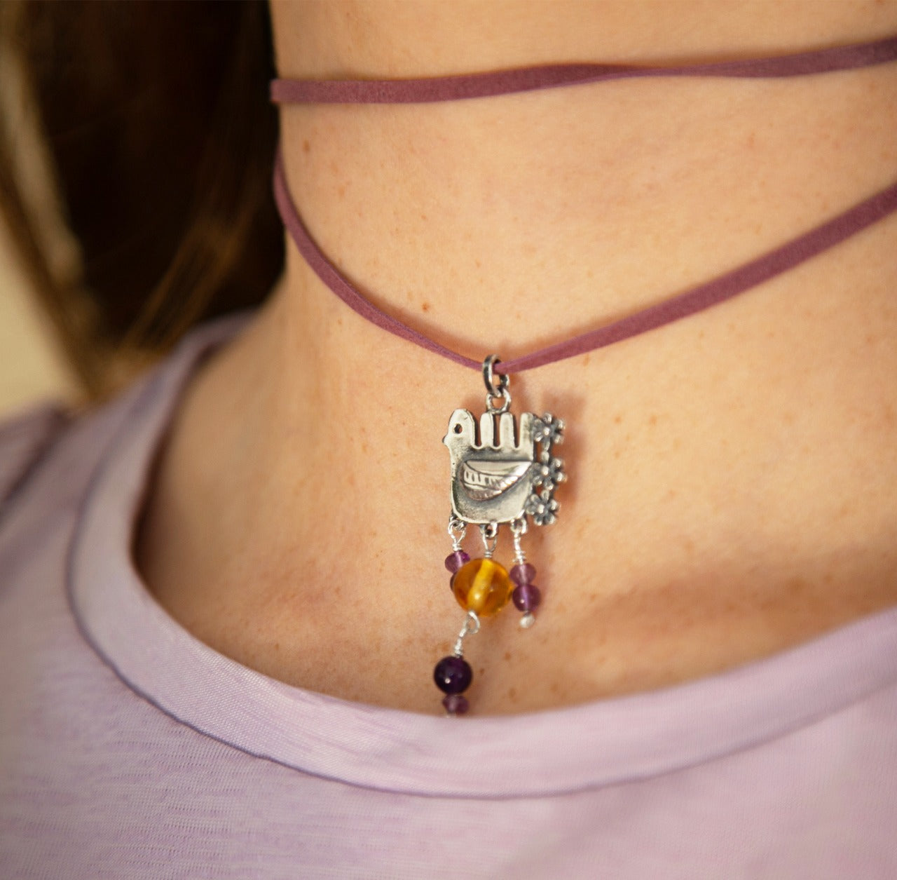 Dije Paloma Citlali con piedras - Citlali Joyas