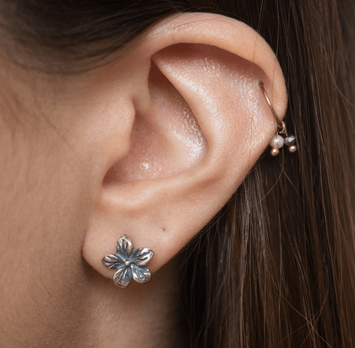 Broqueles Flor de Jazmín - Citlali Joyas