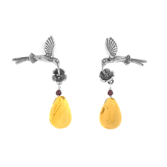 Aretes Colibríes Cola Larga chicos - Citlali Joyas
