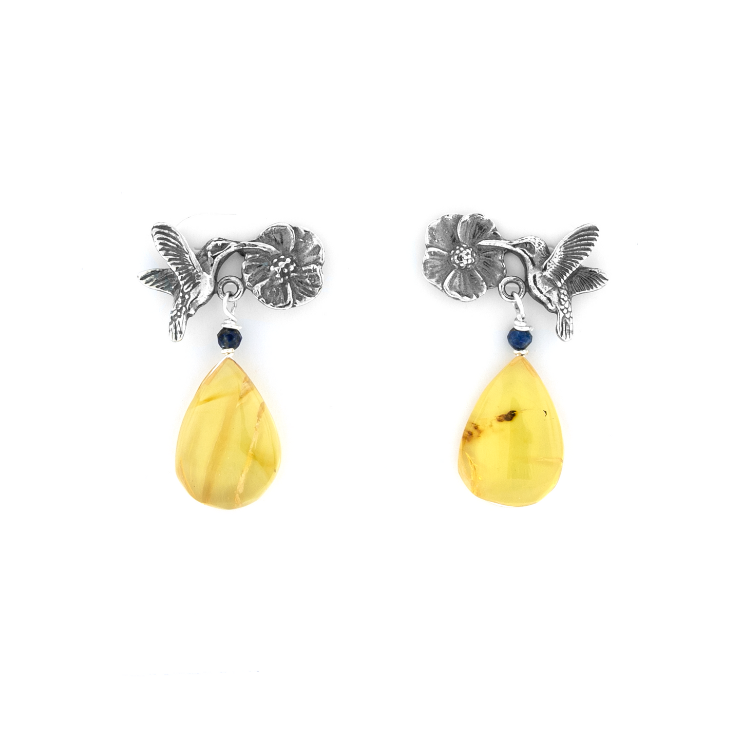 Aretes Colibrí con Flor