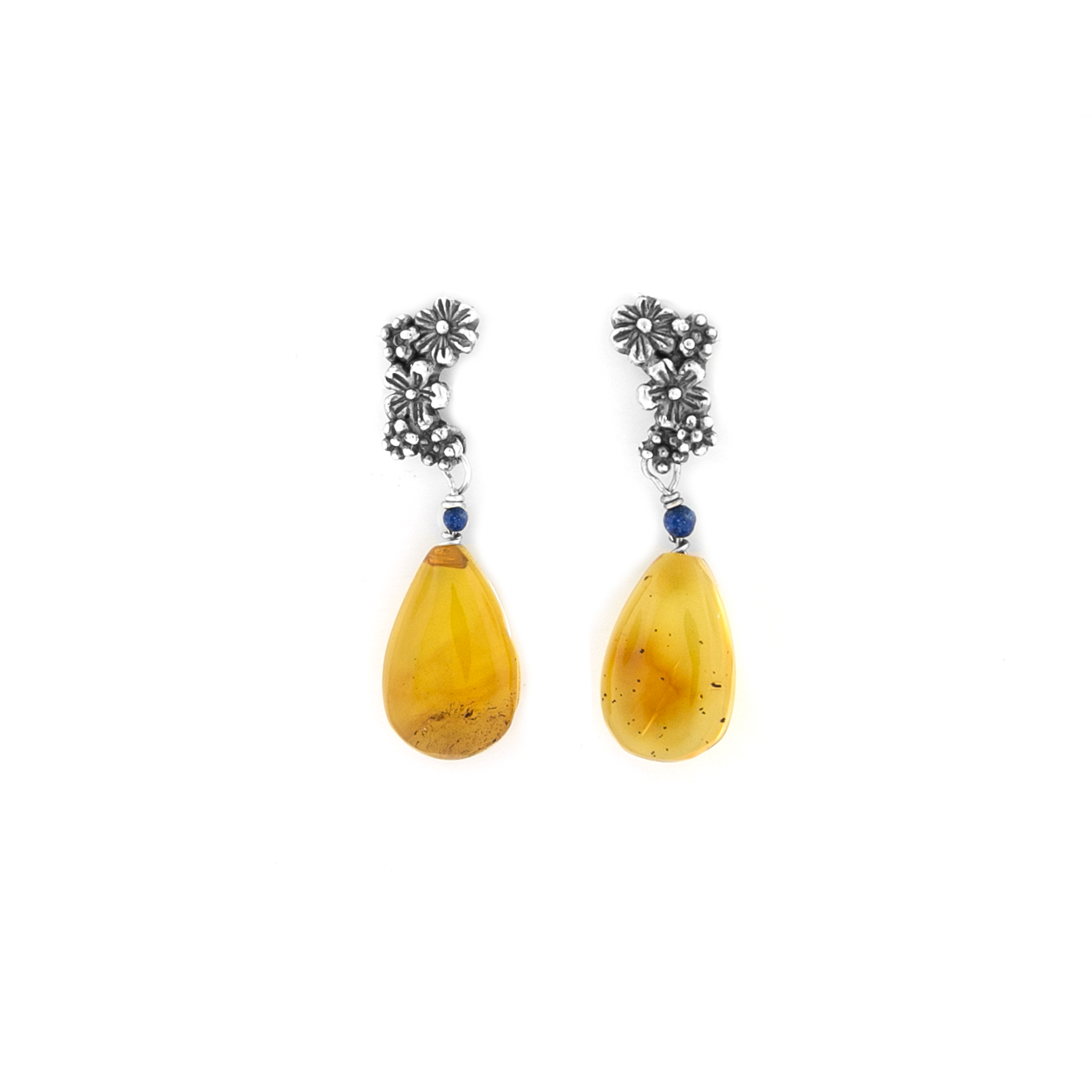 Aretes Ramito de Flores con Ámbar