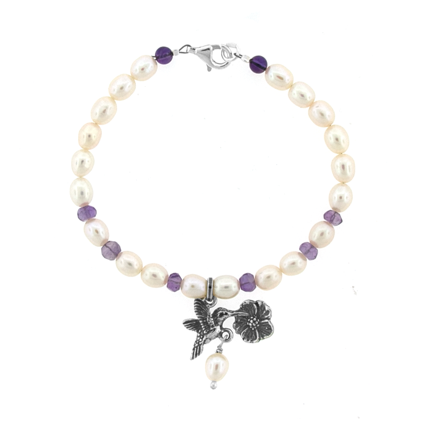 Pulsera Colibrí con Flor