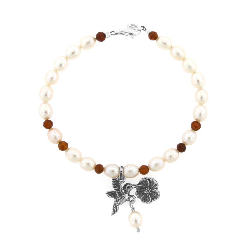 Pulsera Colibrí con Flor