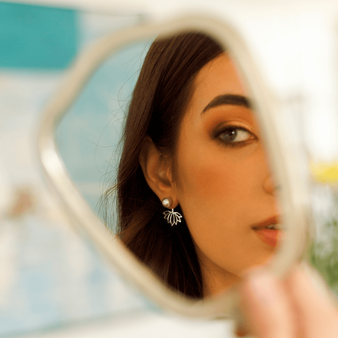 Aretes Earjacket Flor de Loto - Citlali Joyas