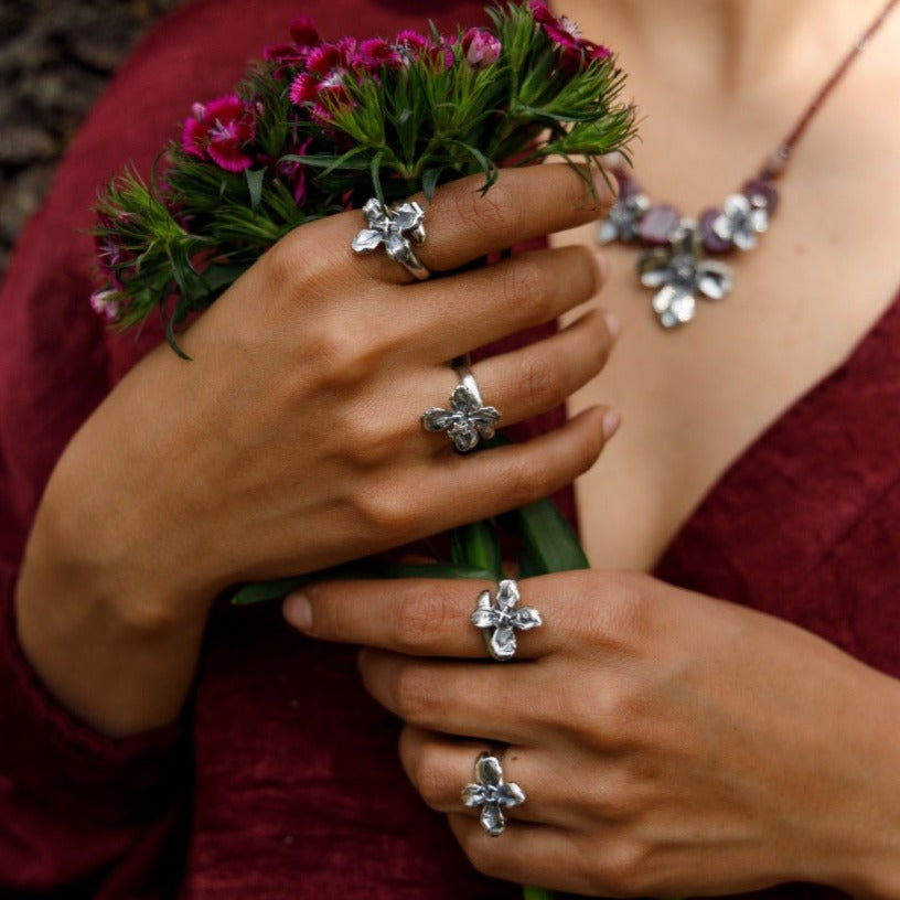 Anillo Flor Primavera de Tarde chico