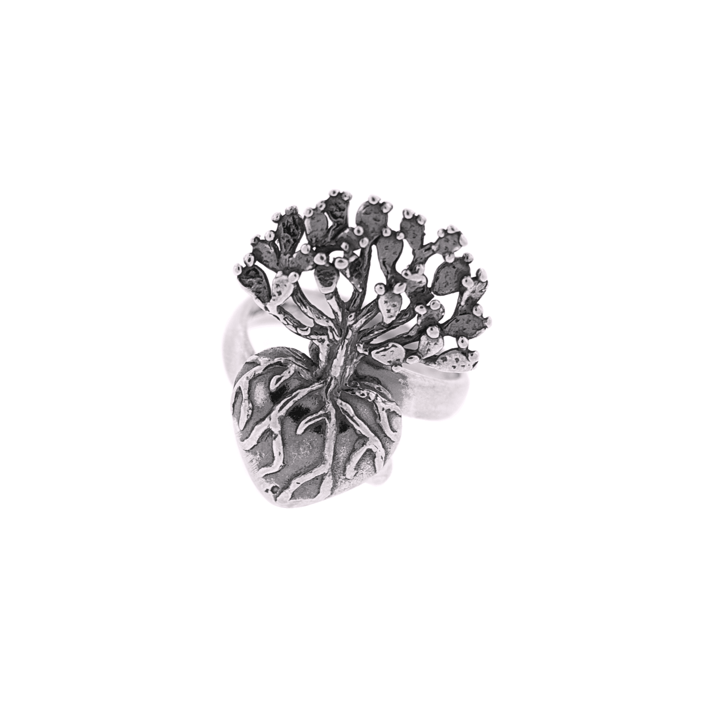 Anillo Corazón de Nopal mediano - Citlali Joyas