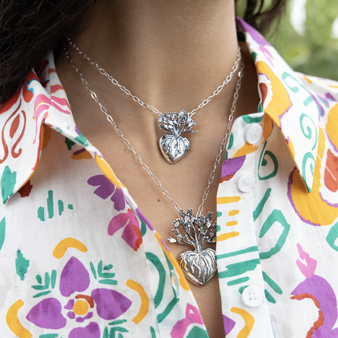 Dije Corazón de Nopal - Citlali Joyas