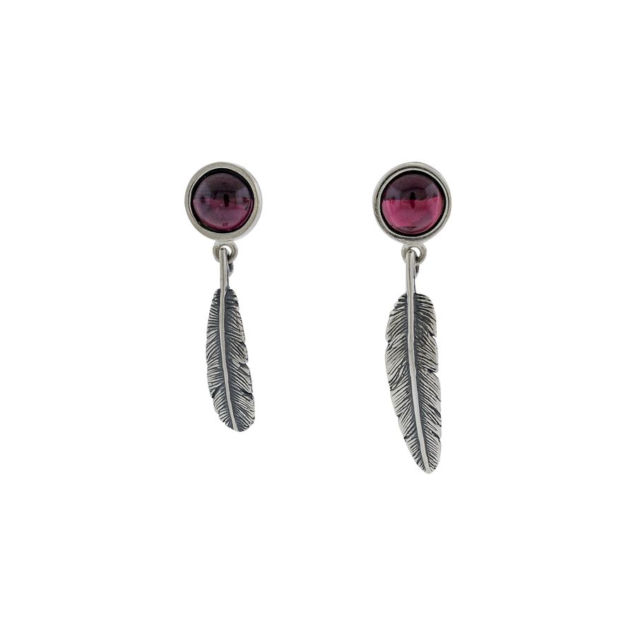 Aretes Pluma Granate